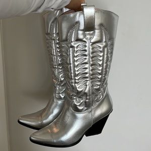 Metallic cowboy boots